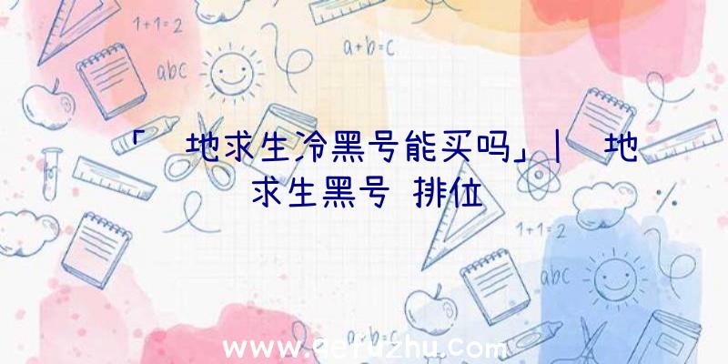 「绝地求生冷黑号能买吗」|绝地求生黑号